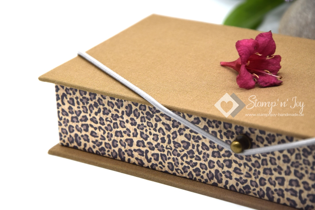 Preview: Schachtel mit Klappdeckel ca. 21x10x4cm | Leo | braun beige | Art. Nr. 97040703